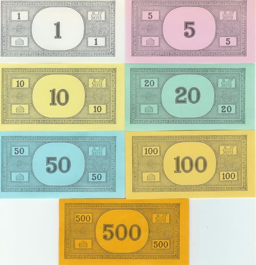 Billetes Monopoly Versión 6 (Parker Brothers 1952-1984)